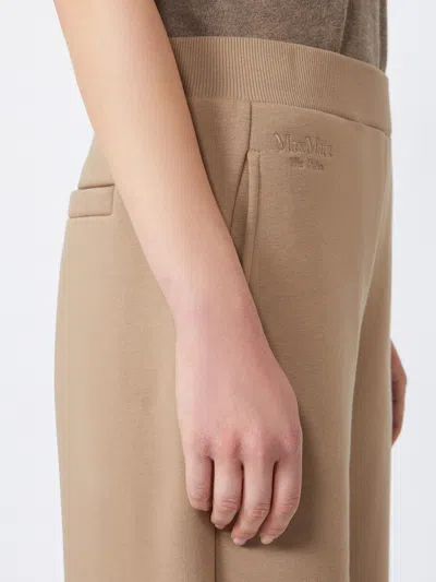 Max Mara Cotton Jersey Trousers In Gold