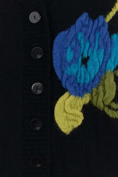 Blumarine Women Black Stretch Nylon Blend Cardigan In Black