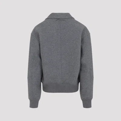 Jacquemus Grey Jacket With Classic Collar And Dropped Shoulders In Wool Man In Gray