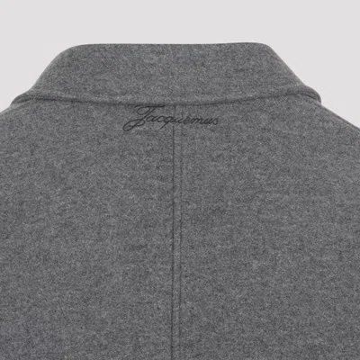 Jacquemus Grey Jacket With Classic Collar And Dropped Shoulders In Wool Man In Gray