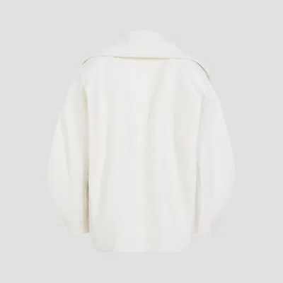 Jacquemus Double-breasted Virgin Wool Coat With Wide Lapel In White