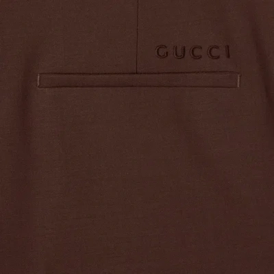 Gucci Straight-leg Split Trousers In Brown