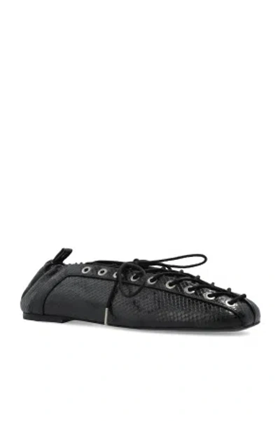 Ganni Lace Up Ballerina | In Black