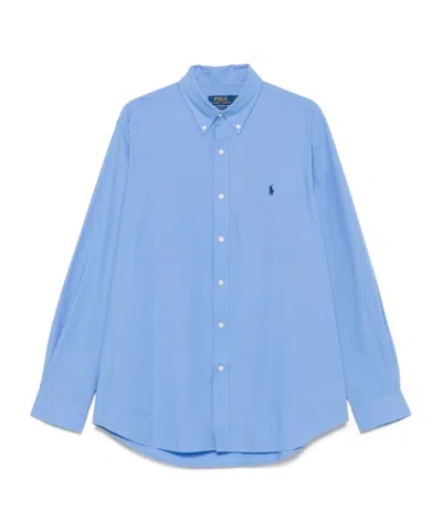 Polo Ralph Lauren Stretch Cotton Shirt In Blue