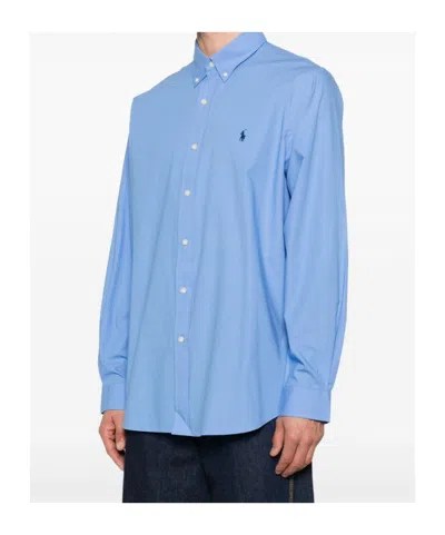 Polo Ralph Lauren Stretch Cotton Shirt In Blue