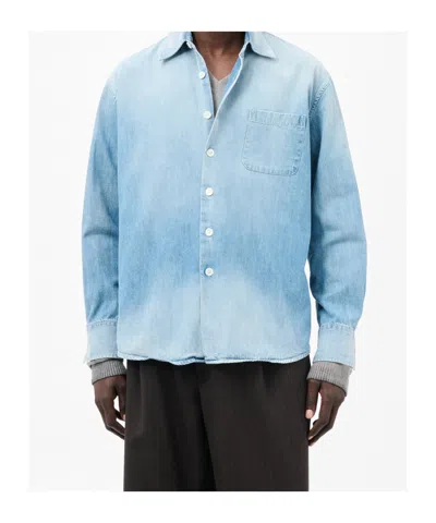Our Legacy Long Sleeve Shirt With Chest Pocket Design In Blue