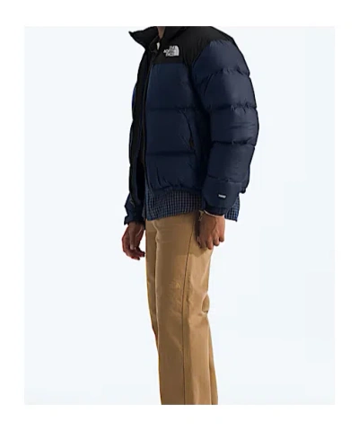 The North Face Padded High-collar Down Jacket With Detachable Hood In Blue