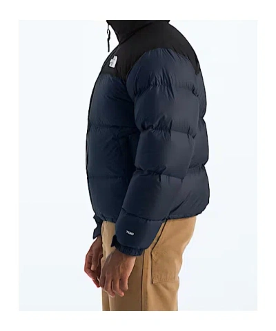 The North Face Padded High-collar Down Jacket With Detachable Hood In Blue