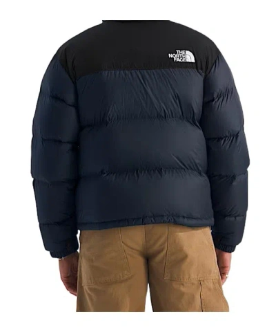The North Face Padded High-collar Down Jacket With Detachable Hood In Blue