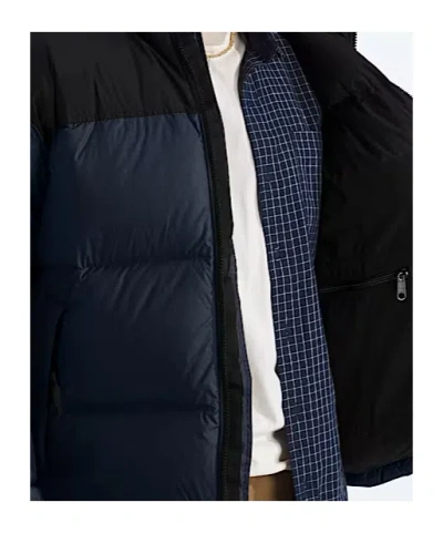 The North Face Padded High-collar Down Jacket With Detachable Hood In Blue