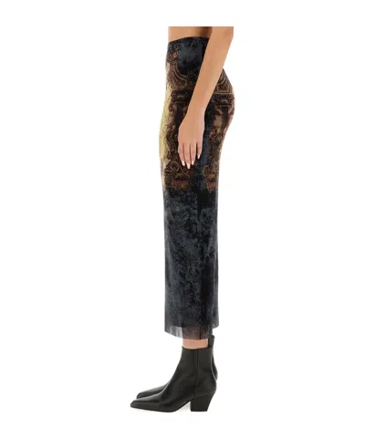 Jean Paul Gaultier "médaillon" Skirt In Black