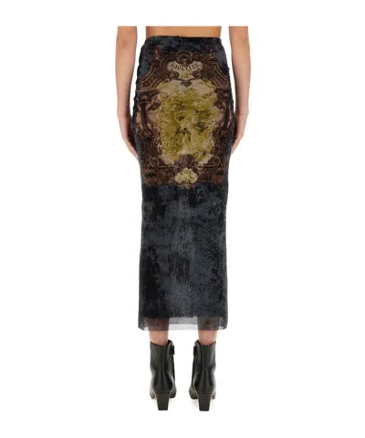 Jean Paul Gaultier "médaillon" Skirt In Black