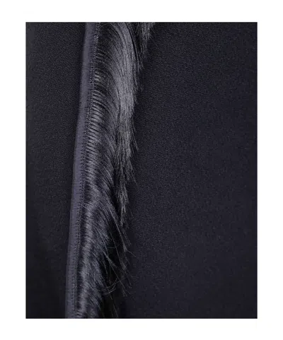 Jil Sander Asymmetric Fringe Midi Skirt In Blue