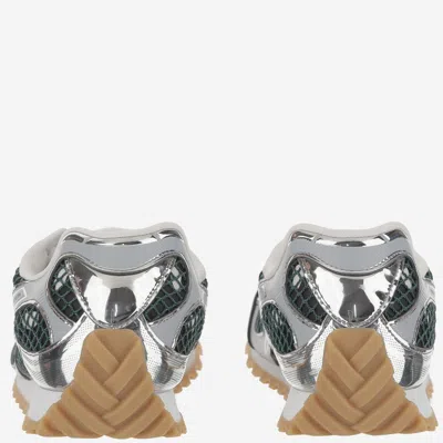 Bottega Veneta Orbit Sneakers With Contrast Stitching And Mesh In Green