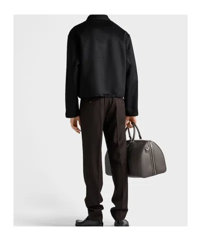 Prada Mens Black Logo-embellished Wool And Cashmere Blouson Jacket In Black