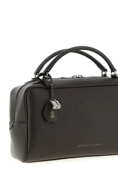 Brunello Cucinelli Medium Handbag Boston Explorer Style In Brown