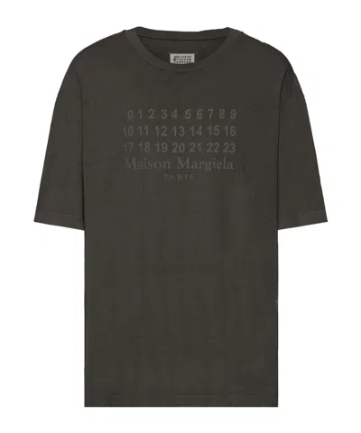 Maison Margiela Graphic Crew Neck Short Sleeve Relaxed T-shirt In Gray