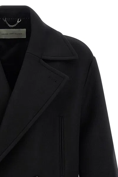 Dries Van Noten "racos" Coat In Black