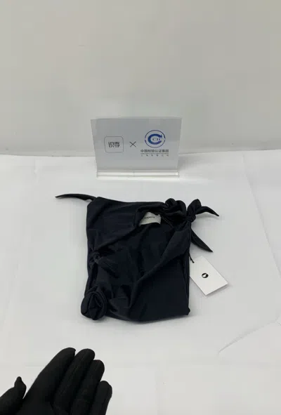 Coperni Black Asymmetric Sleeveless Top With Floral Detail And Cut-out On The Front In Black