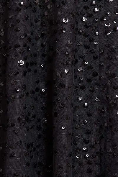 Needle & Thread Sequin-embellishment Long-sleeve Maxi Dress In Black
