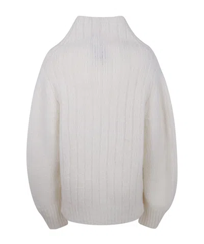 Dries Van Noten Cozy Turtle Neck Knit Sweater In White