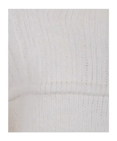 Dries Van Noten Cozy Turtle Neck Knit Sweater In White