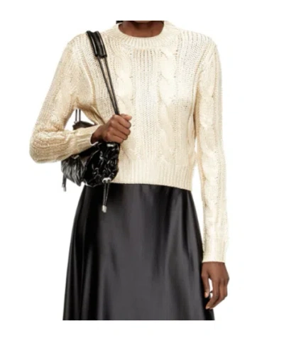 Diesel Cable-knit Jumper With Shiny Effect In Neutral