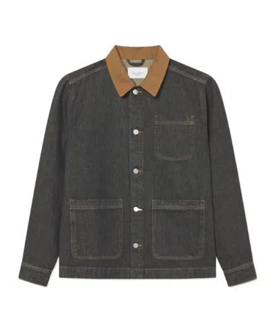 Les Deux Layton Denim Overshirt In Black