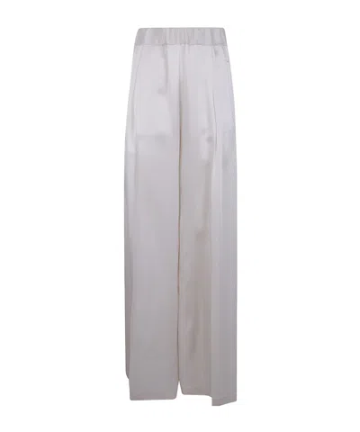 Semicouture Jhonny Wide Leg Trousers Side Pockets In White