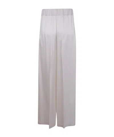 Semicouture Jhonny Wide Leg Trousers Side Pockets In White