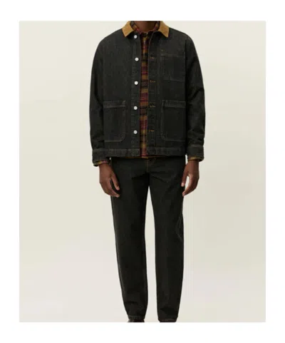 Les Deux Layton Denim Overshirt In Black