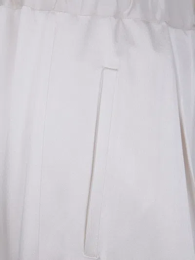 Semicouture Jhonny Wide Leg Trousers Side Pockets In White