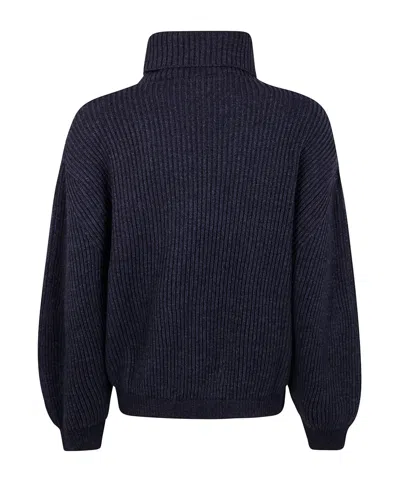 Semicouture Turtleneck Long-sleeved Sweater In Black