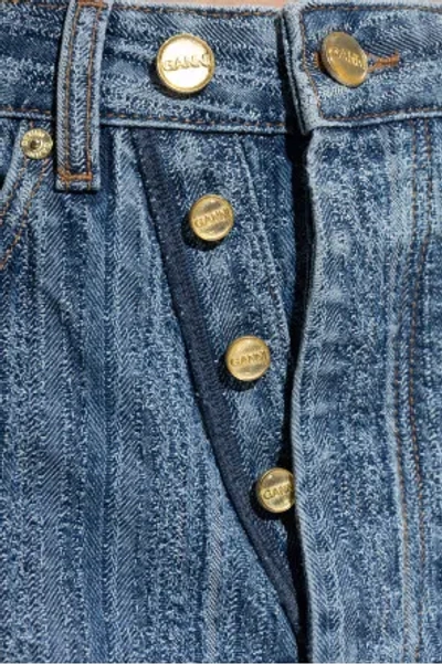 Ganni Striped Baggy Jeans In Blue