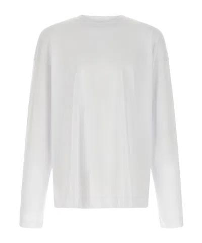 Dries Van Noten White Mock Neck Long Sleeve T-shirt In 1 White