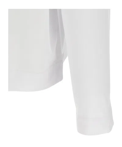 Dries Van Noten White Mock Neck Long Sleeve T-shirt In 1 White