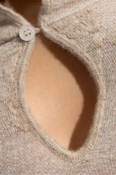 Ganni Alpaca Blend Sweater In Neutral