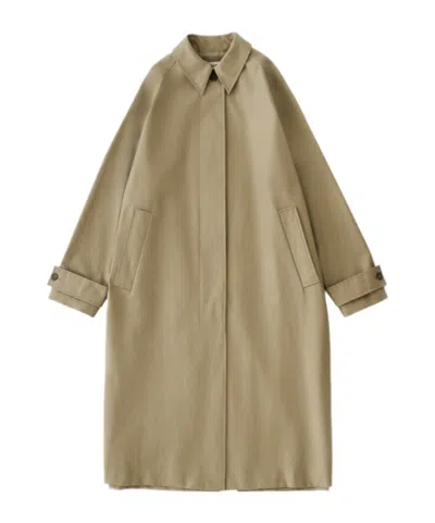 Studio Nicholson Lapel Trench Coat In Brown