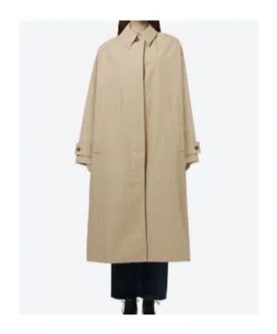 Studio Nicholson Lapel Trench Coat In Brown