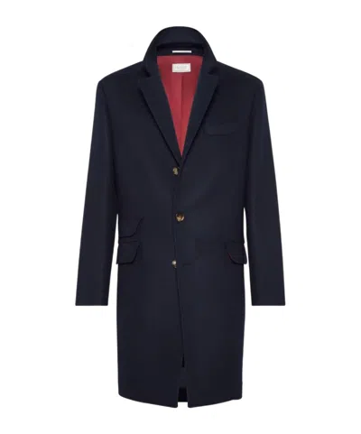 Brunello Cucinelli Cashmere Outwear Jacket In Blue