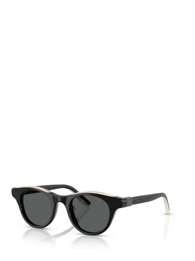 Brunello Cucinelli Bc4016s Acetate Round Sunglasses In Black