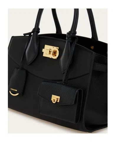 Ferragamo Card Holder Charm In Black