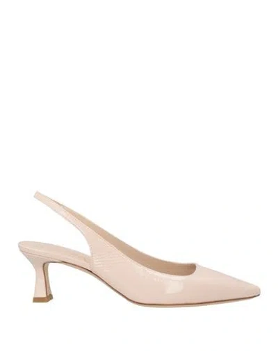 Anima Woman Pumps Light Pink Size 9 Leather In Neutral