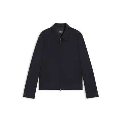 Hugo Boss Slim-fit Jacket With Water-repellent Finish In Blue