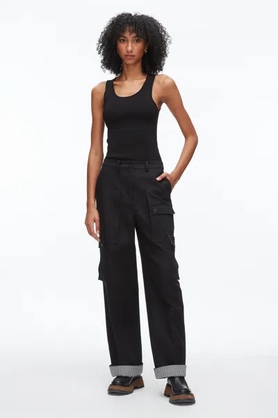 3.1 Phillip Lim Utility Cargo Pants With Contrast Cuffs In Black