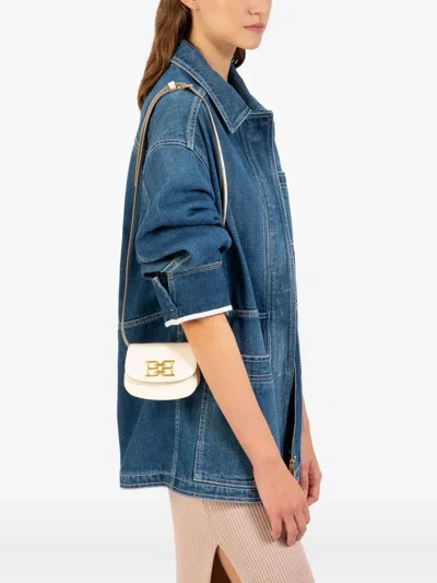 Bally Mini B-chain Foldover Clasp Leather Bag In Neutral