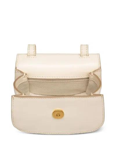 Bally Mini B-chain Foldover Clasp Leather Bag In Neutral