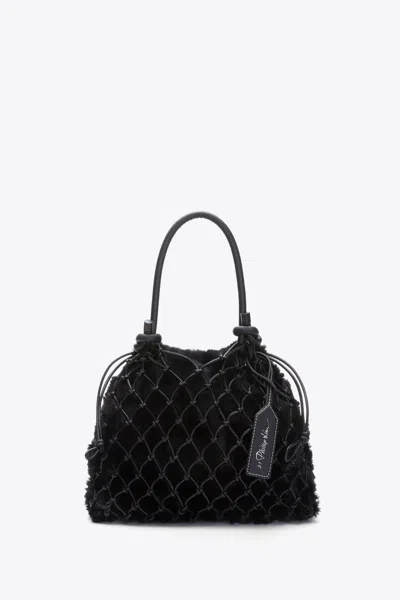 3.1 Phillip Lim Faux Fur Macrame Mini Sac Top-handle Bag In Black