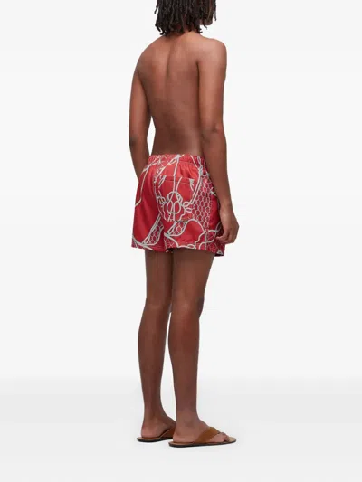 Osklen Rope-net Print Swim Shorts In Red