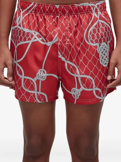 Osklen Rope-net Print Swim Shorts In Red